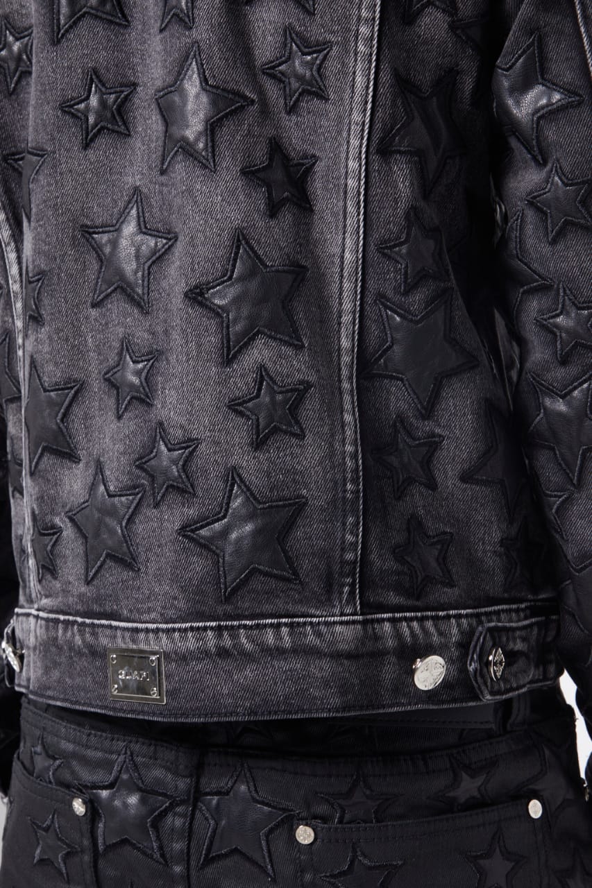 Obsidian Black Stars Denim Jacket