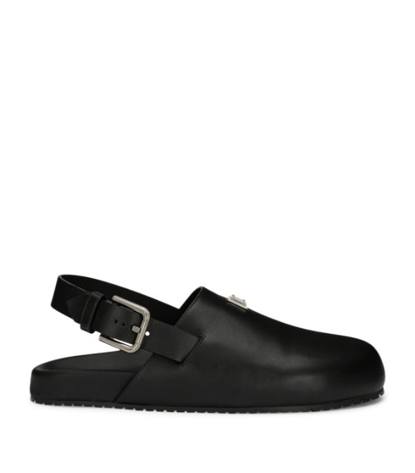 Dolce & Gabbana leather buckled clogs