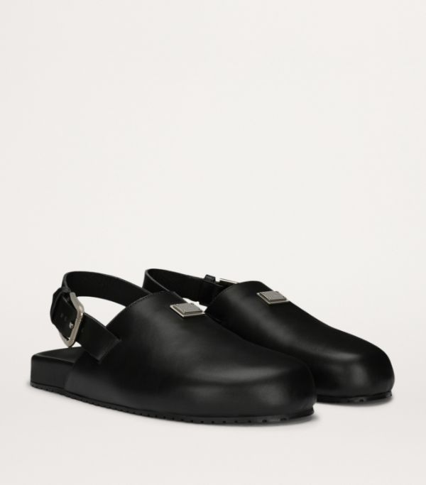 Dolce & Gabbana leather buckled clogs