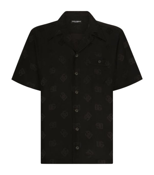 Dolce & Gabbana Oversized silk DG monogram print shirt