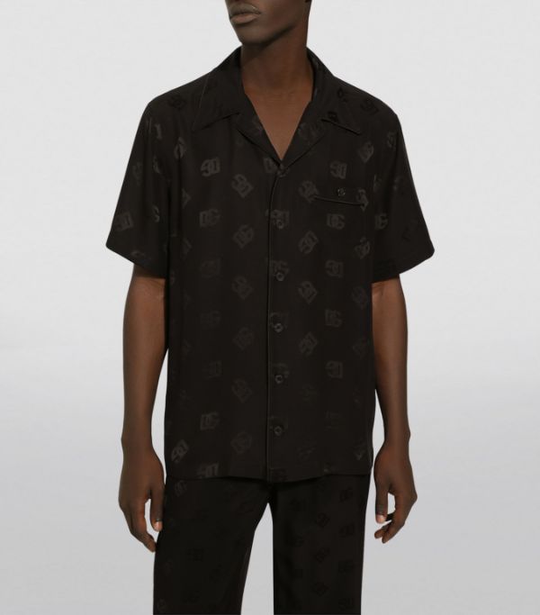 Dolce & Gabbana Oversized silk DG monogram print shirt