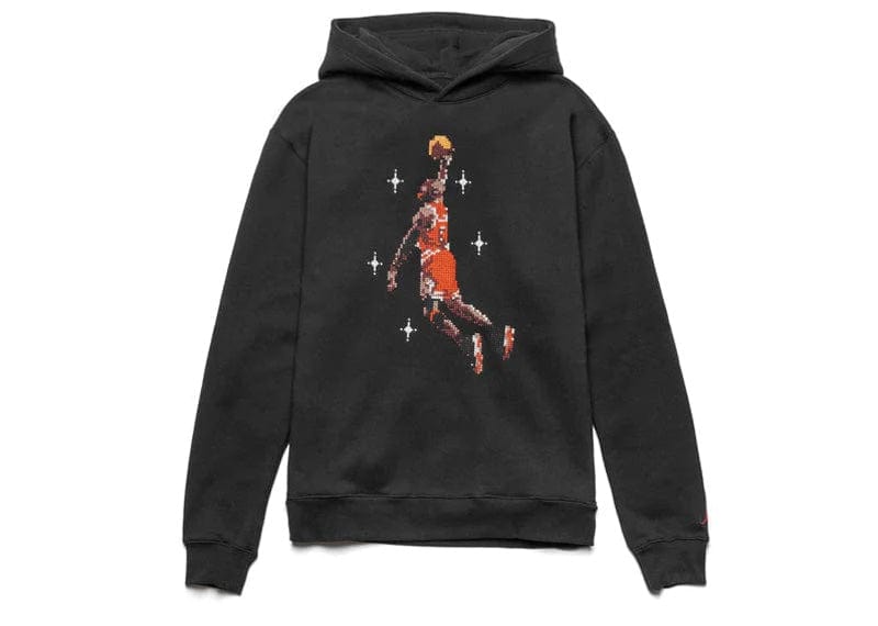 Air Jordan Essentials men's graphic fleece hoodie black streetwear