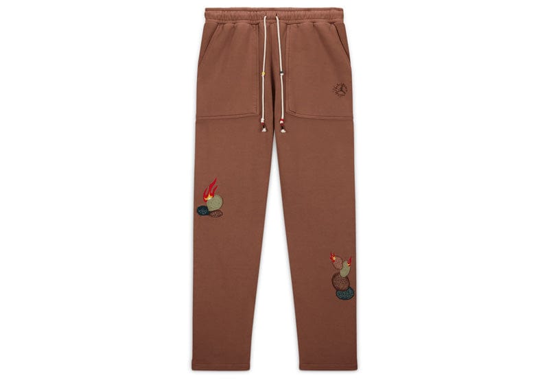 Travis Scott x Jordan fleece pants Archaeo brown streetwear